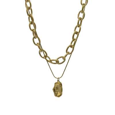 Irregular Coin Double Layered Necklace