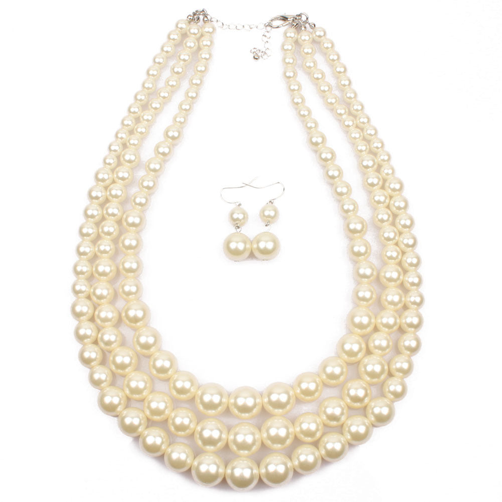 Long Pearl Layered Necklace
