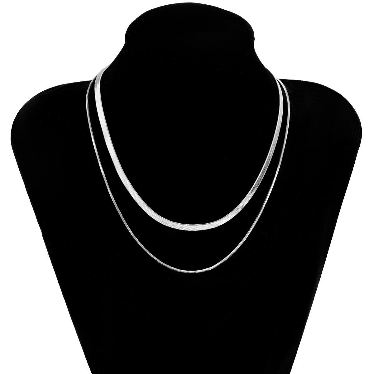 Wide Snake Chain Choker Layered Necklace