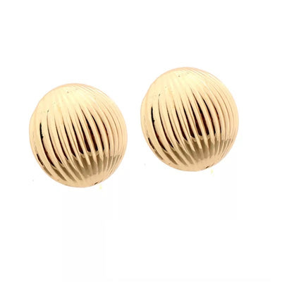 Circular Stripe Stud Earrings