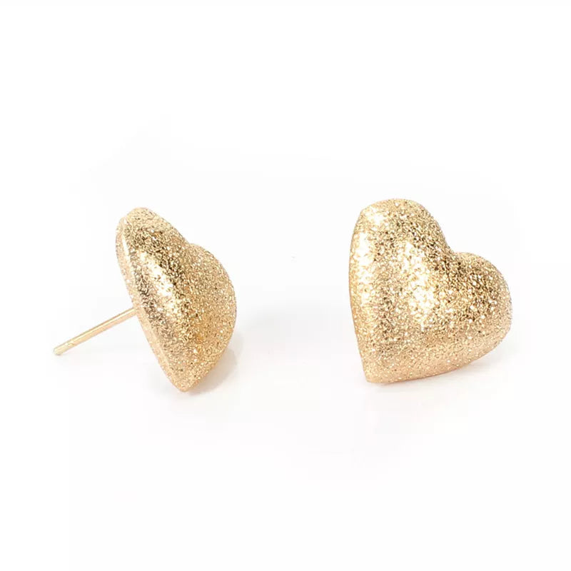 Embossed Heart Stud Earrings