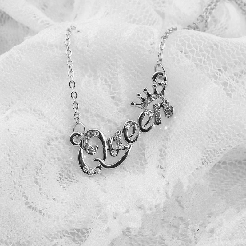 Queen With Crown Necklace