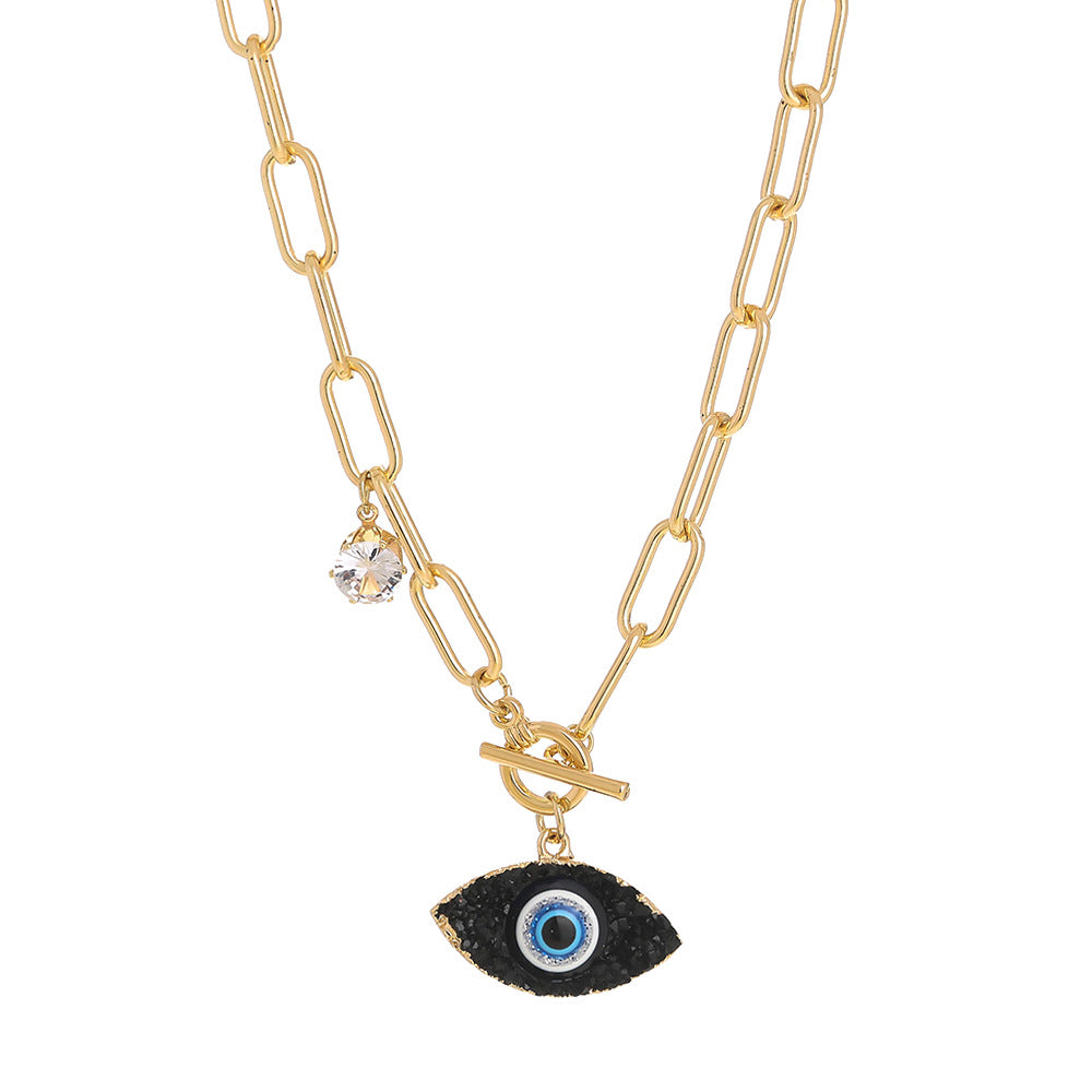 Evil Eye Pendant Link Chain Necklace