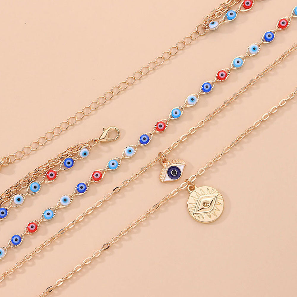 Turkish Evil Eye Bohemian Vintage Choker Beads Layered Necklace